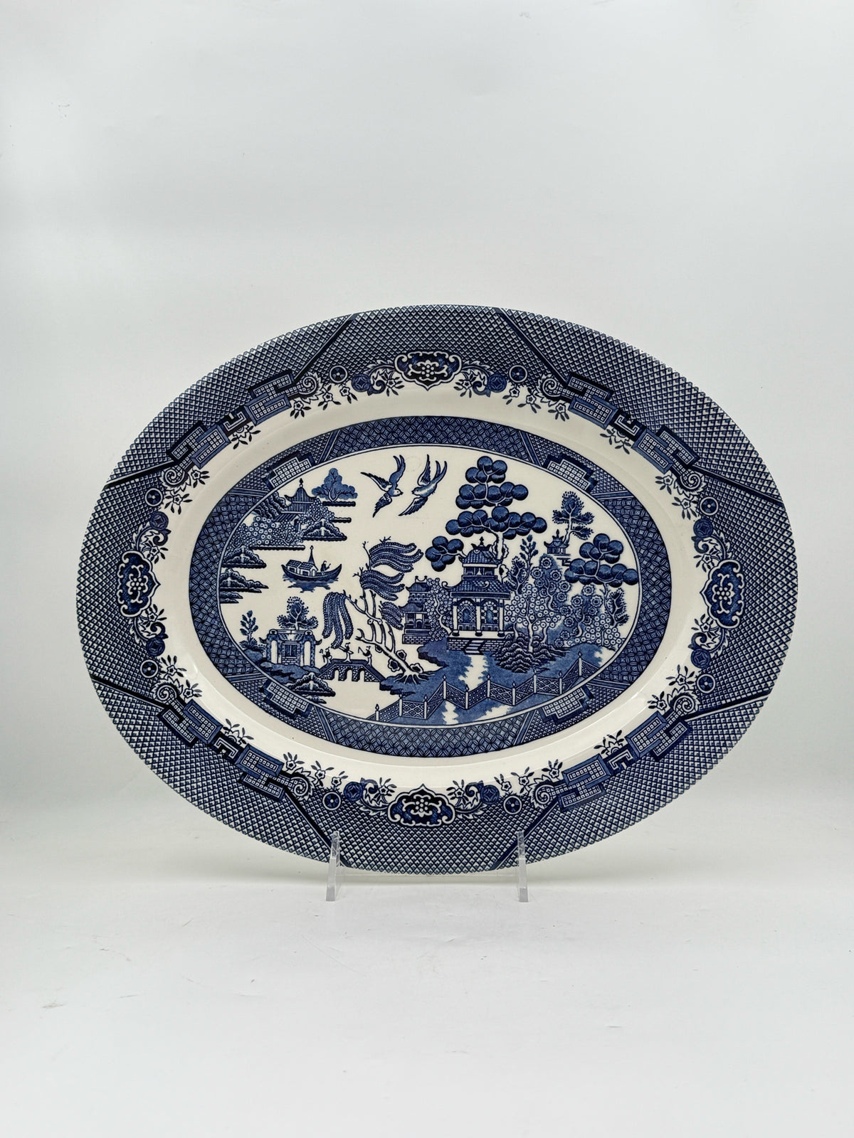 Blue Willow Oval Serving Platter By Churchill