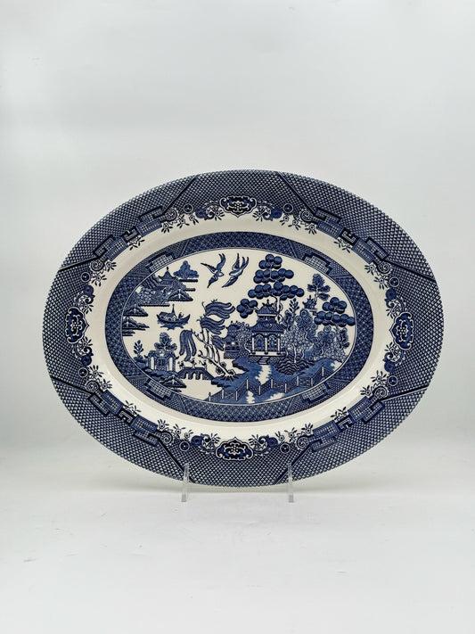 Blue Willow Oval Serving Platter By Churchill