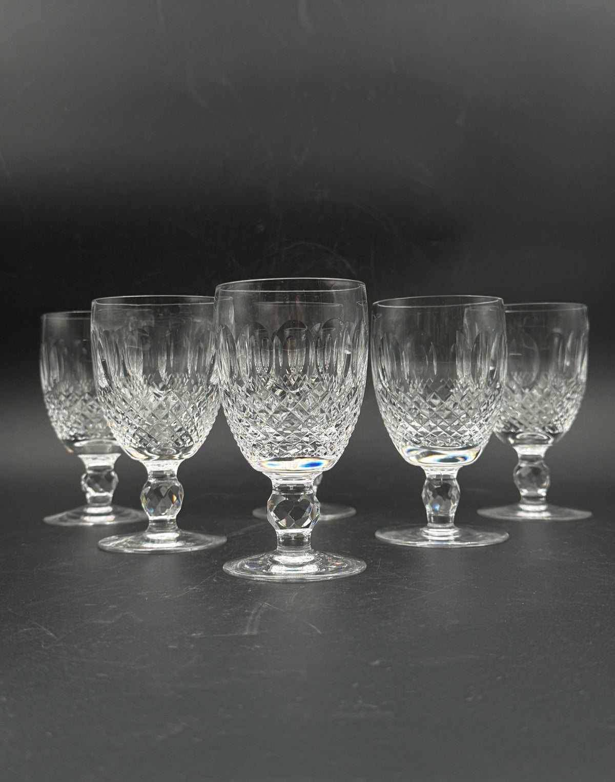 Waterford Colleen Short Stem Crystal Wine Glasses- Set Of 6