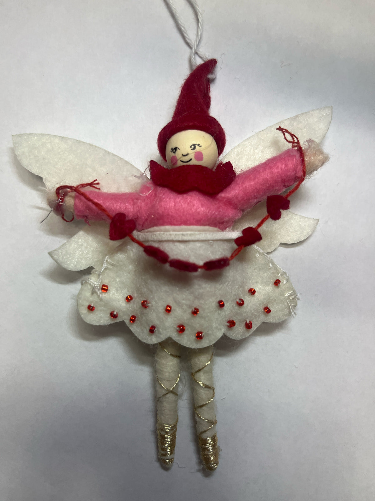 Pixie Ornament With Heart Garland