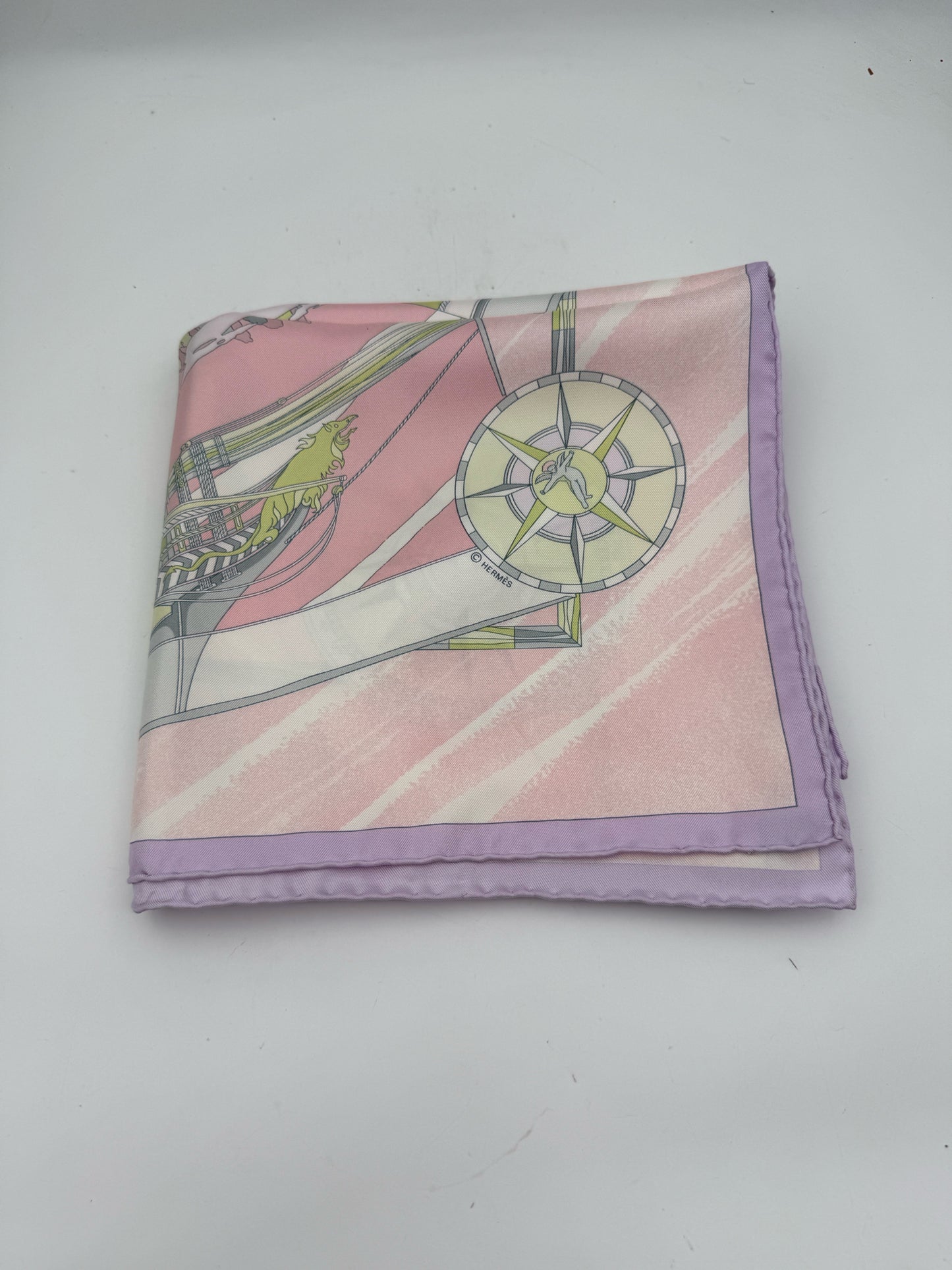 Hermes Face Au Large Silk Scarf