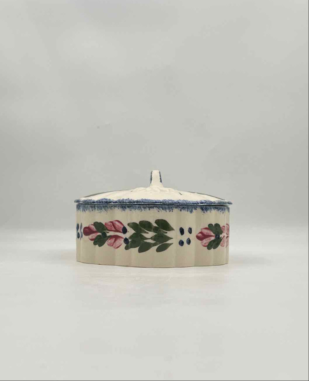 Blue Ridge Southern Potteries Covered Candy Dish French Peasant Motifs