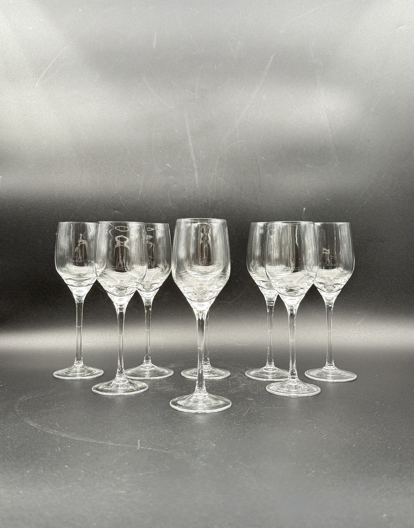Set of 8 Rosenthal Crystal Sherry Glasses, Clear Stemware