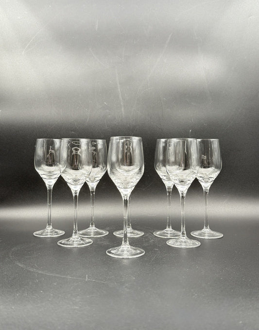 Set of 8 Rosenthal Crystal Sherry Glasses, Clear Stemware
