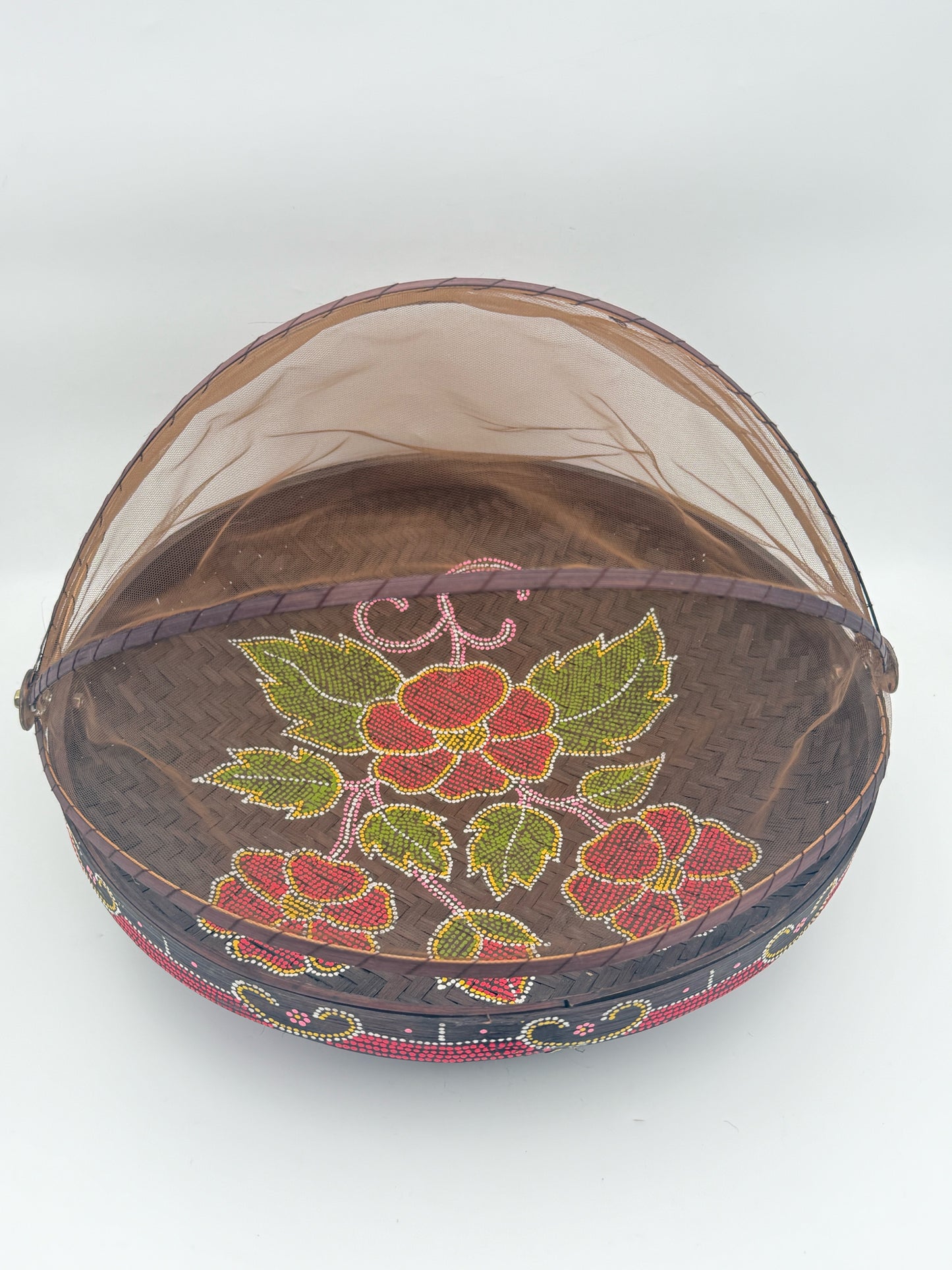 Vintage Tropical Woven Fruit Basket