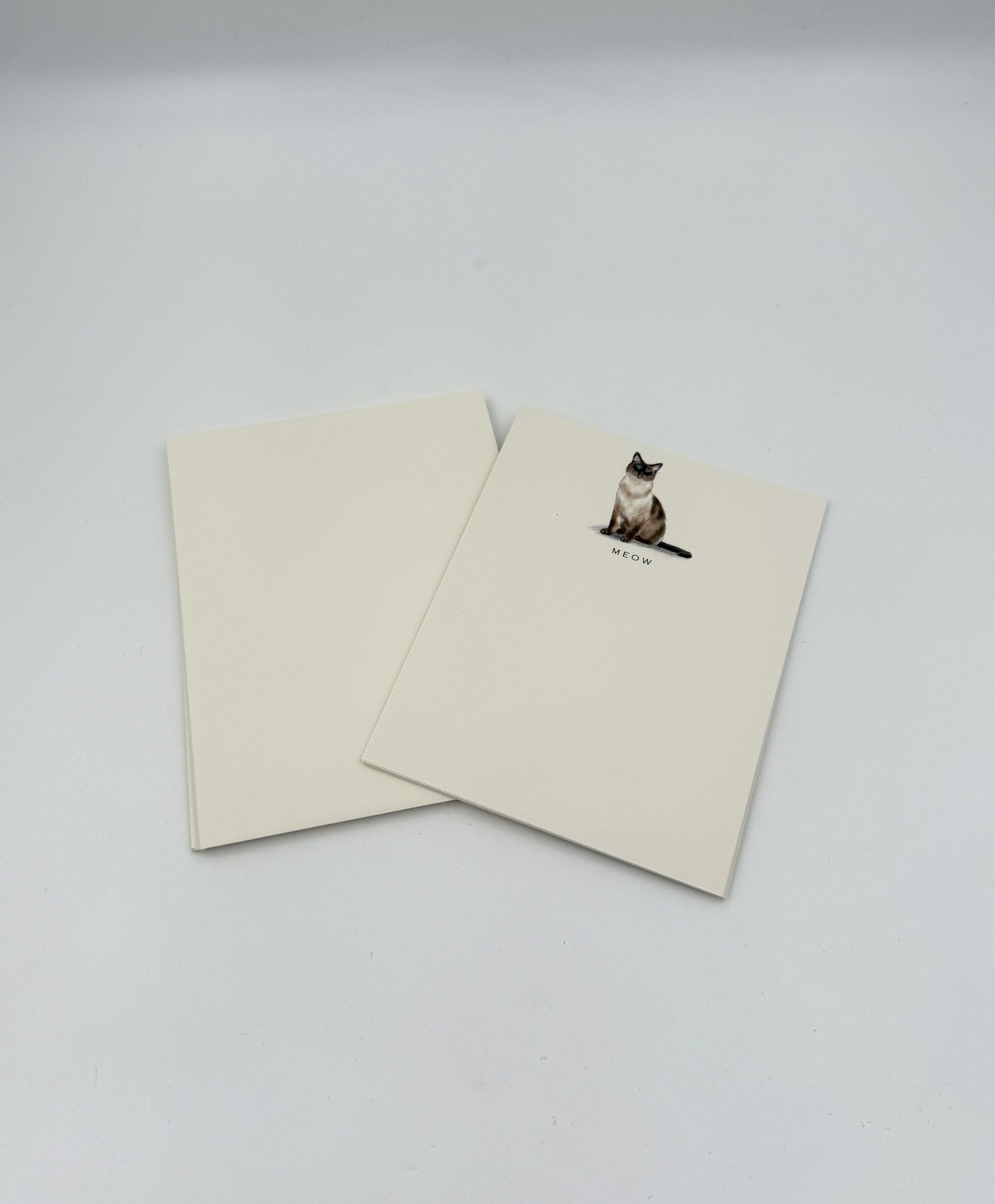 Cat Notecards – “MEOW”  Blue-Eyed Cat – Set of 6 by Fable & Sage