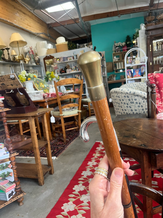 Solid Brass Handled Walking Stick