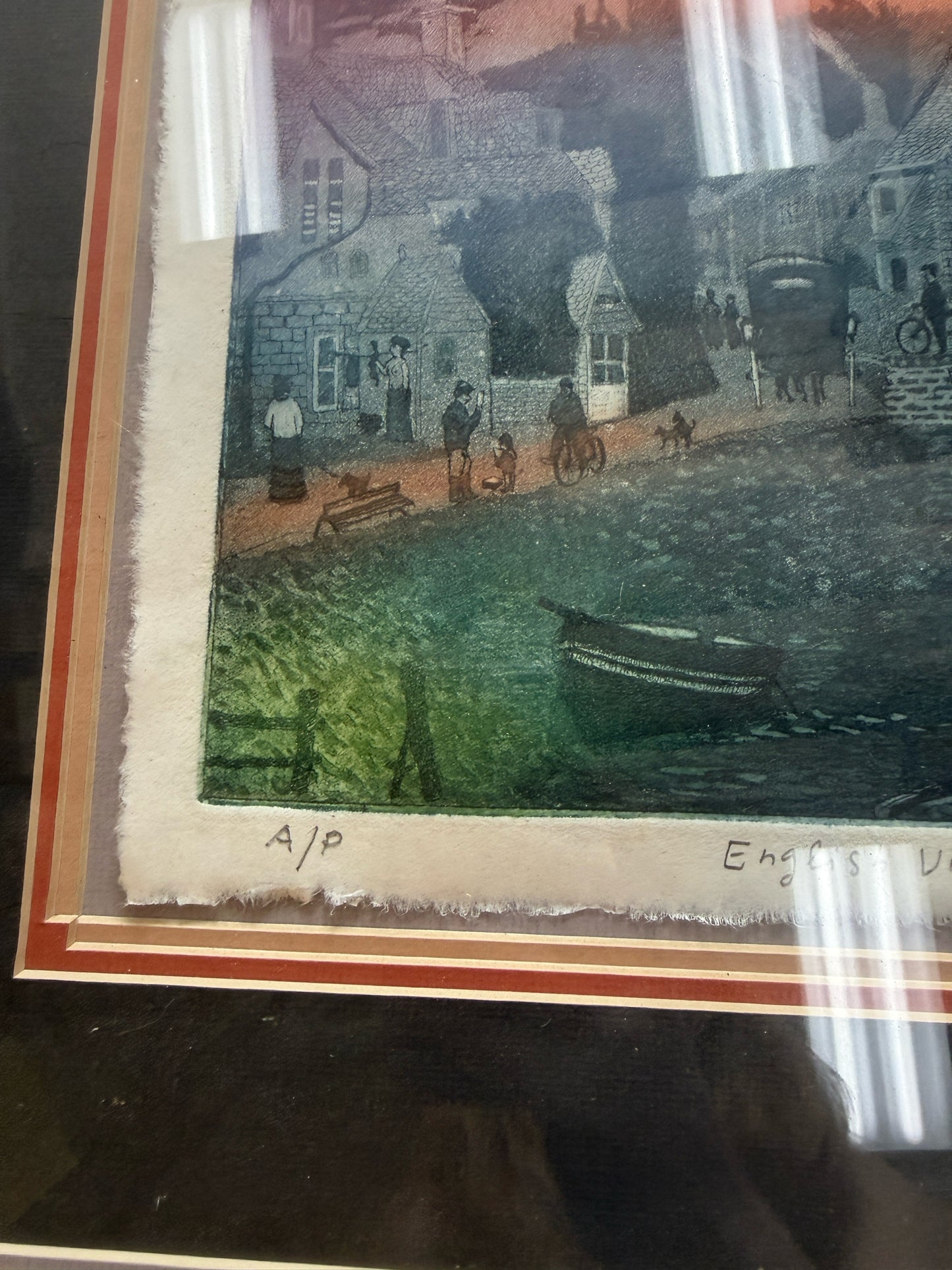 Avi Thaw "English Village" Artist's Proof Framed Engraving