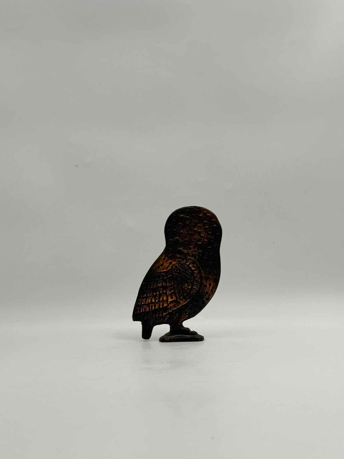 Vintage Metal Owl Standing Figurine