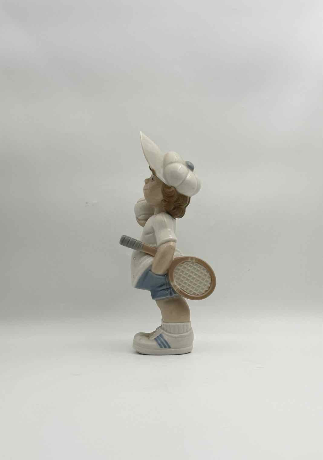 Vintage Lladró Porcelain Tennis Player Boy Figurine Made in Spain