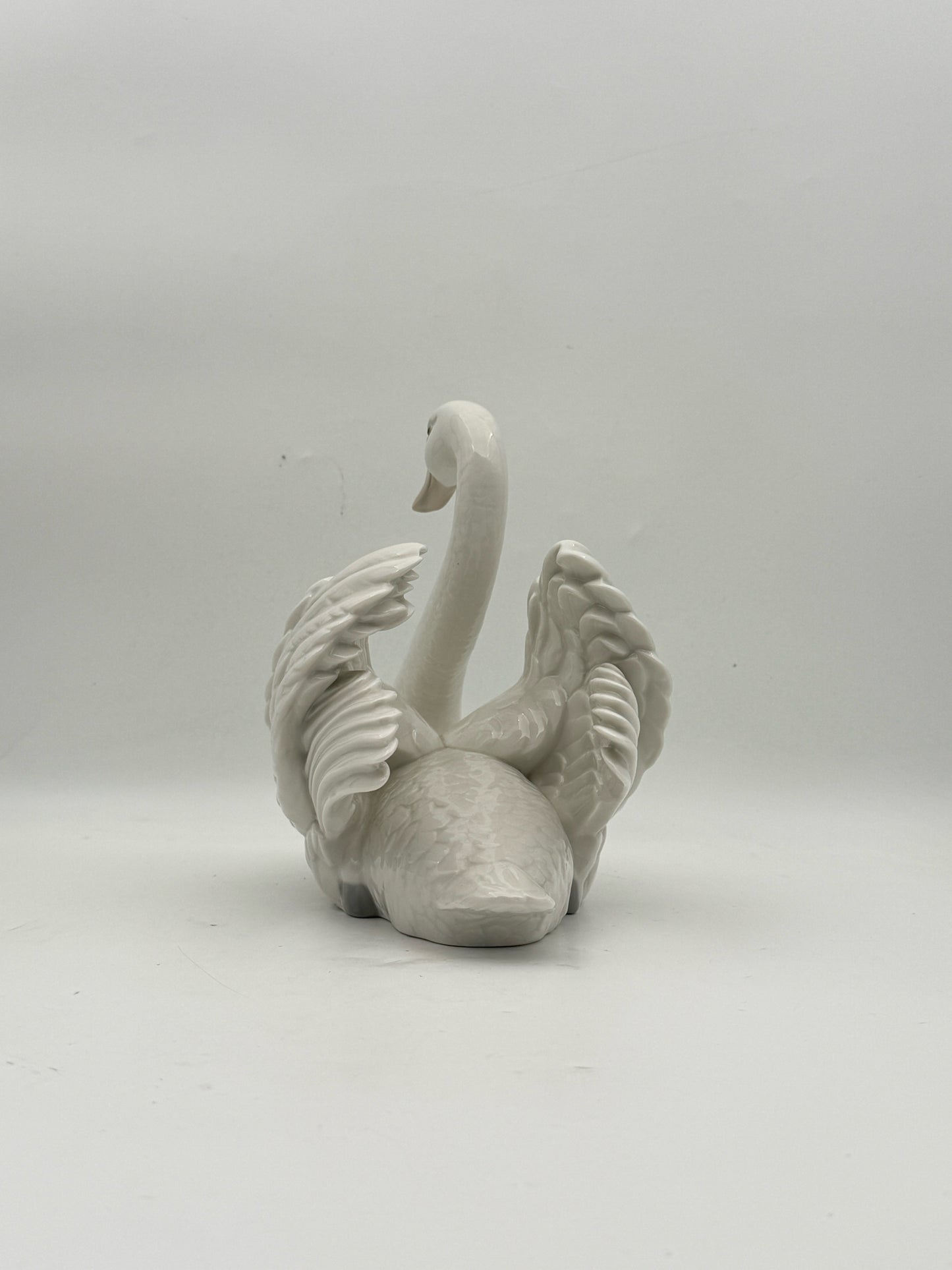 Lladro Swan With Wings Spread Figurine