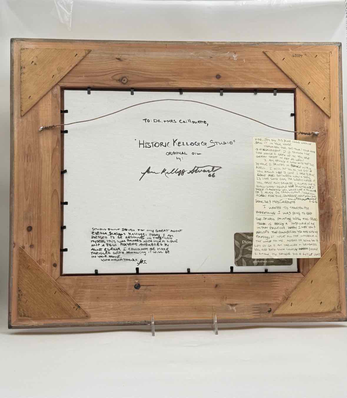 "Historic Kellogg Studio" By June Kellogg Stuart Original Framed Oil Painting