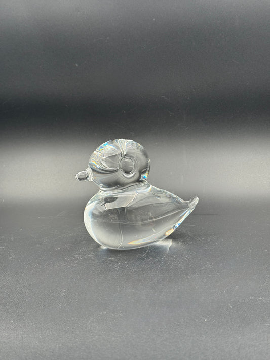 Swedish Crystal Duckling Figurine– Signed