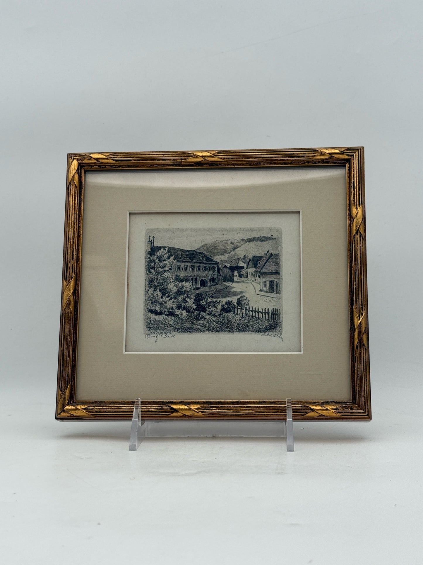 Framed Austrian Etching By Hans Liesch