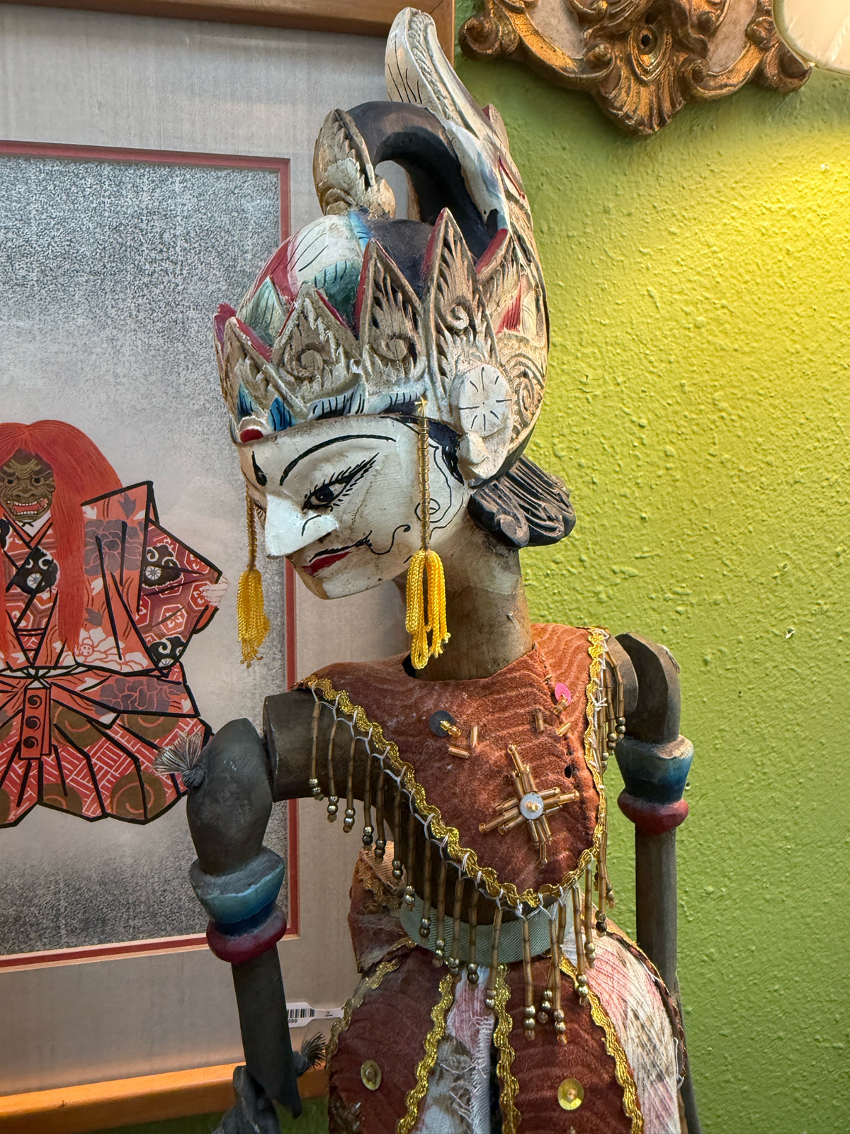 Pair of Indonesian West Javanese Wayang Golek Rod Puppets