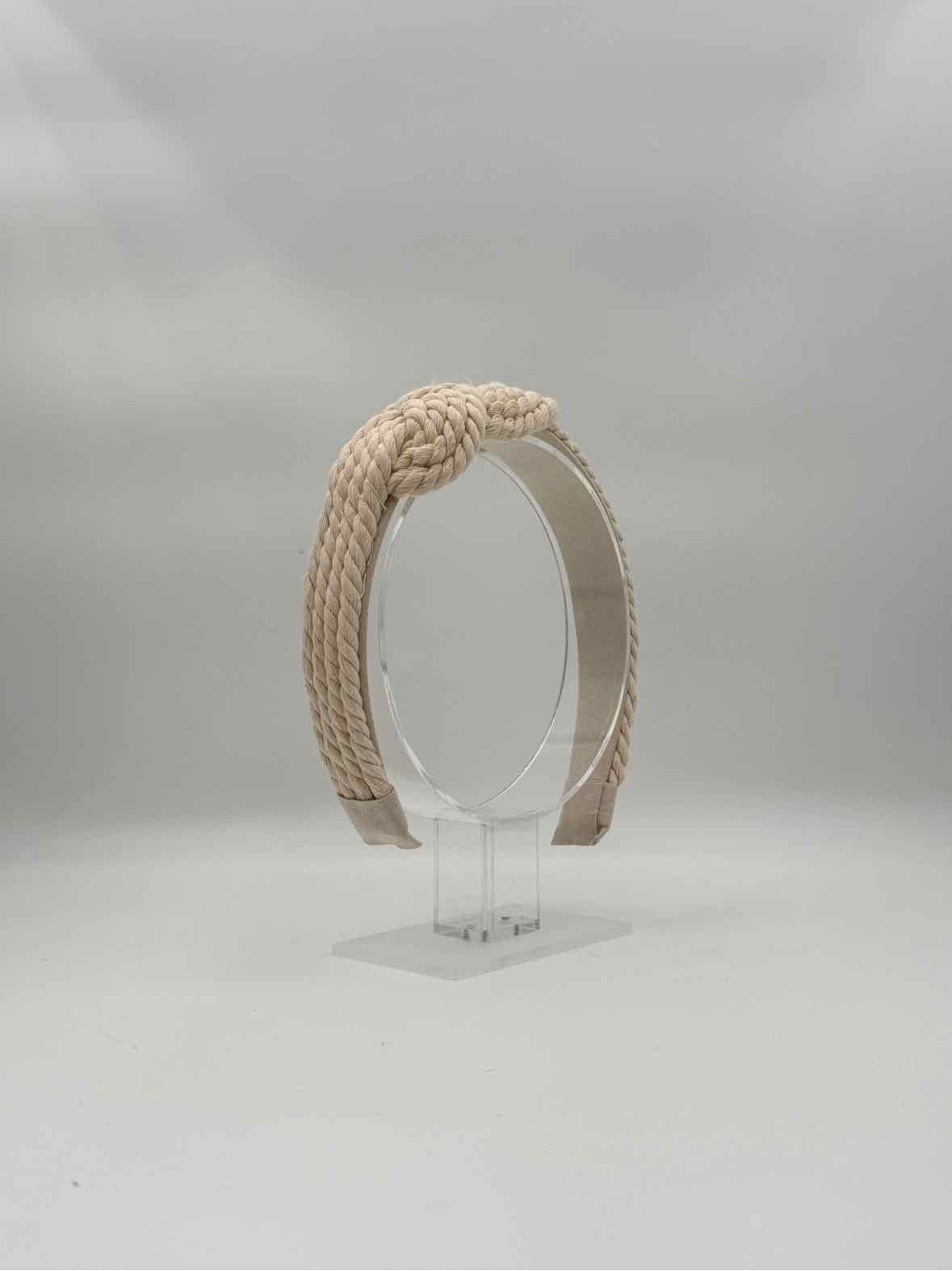 Natural Rope Knotted Headband – Braided Texture Padded Hair Accessory