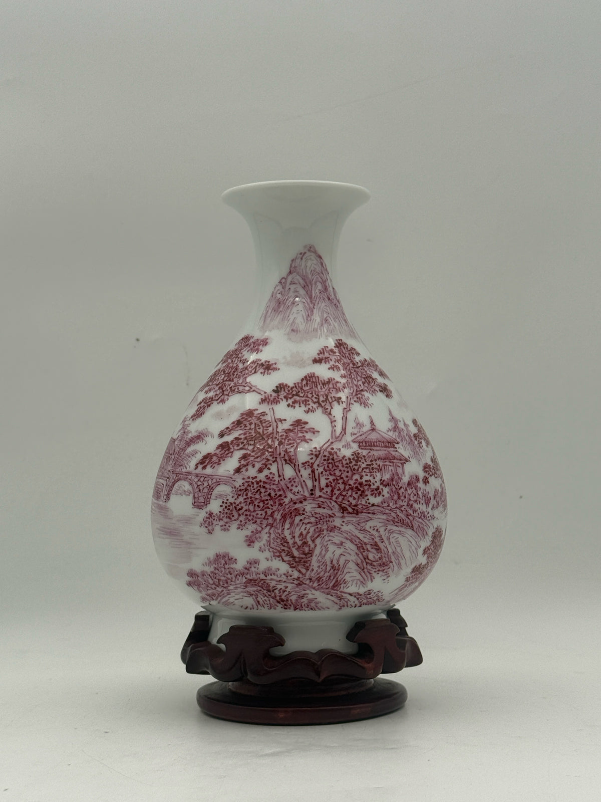 Chinese Pink And White Vase With Qianlong Style Seal