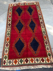 Vintage Shiraz Persian Rug – Hand-Knotted Wool, Tribal Geometric Design