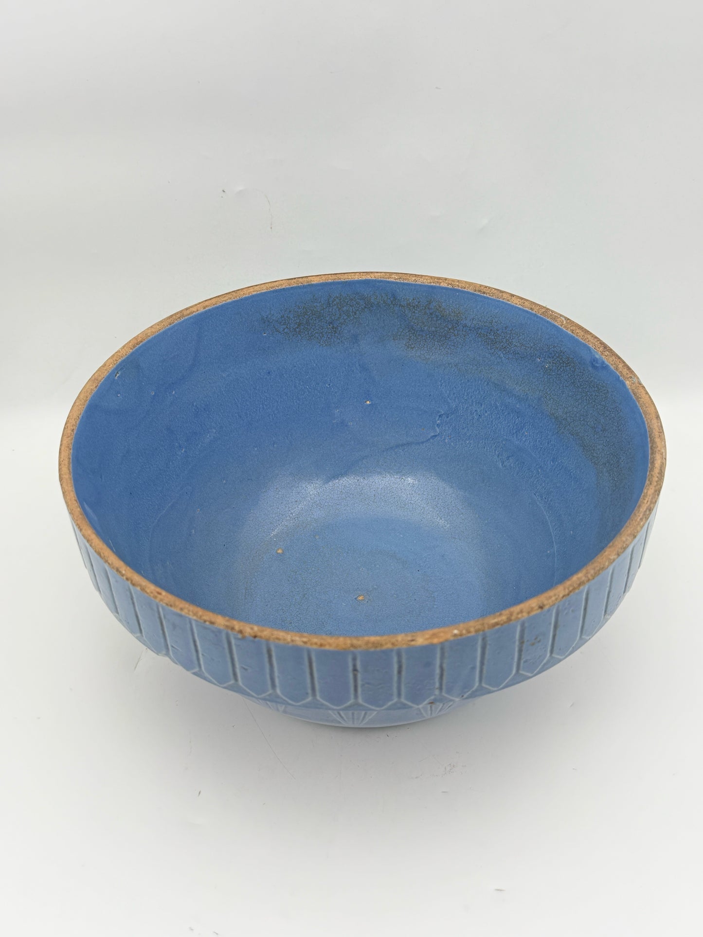 Vintage Blue Glaze Stoneware Bowl