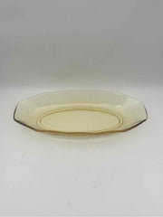 Yellow Amber Depression Glass Serving Bowl