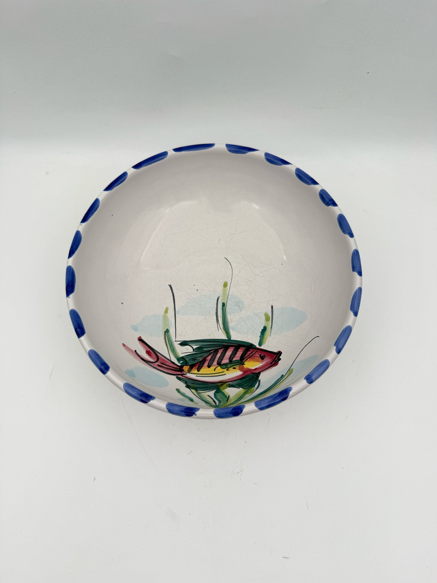 Vietri Al Mare  Handpainted Fish Bowls Made In Italy- Set Of 7