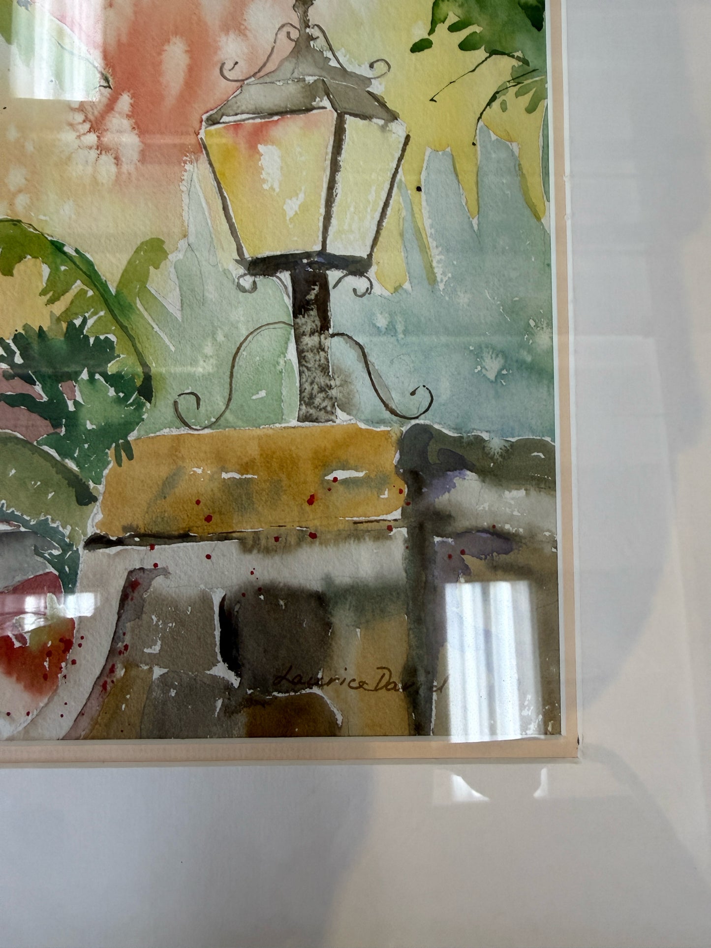 Palos Verdes California Historic Building Framed Watercolor