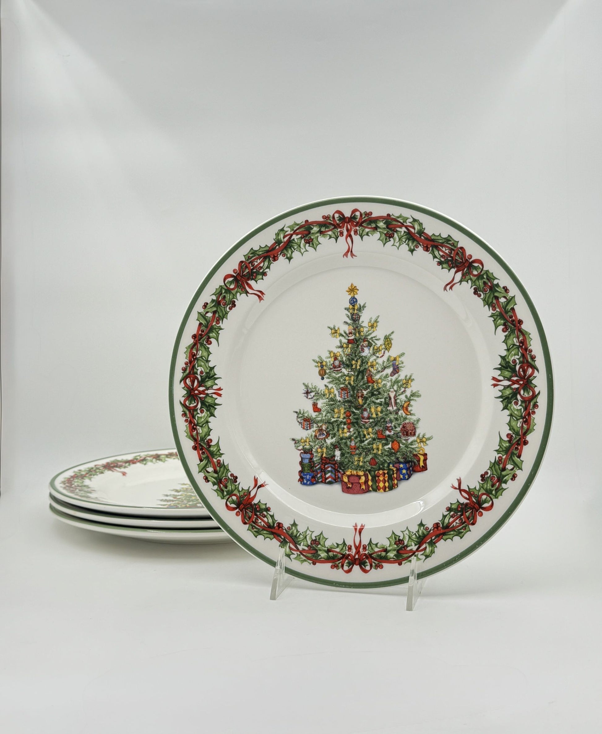 Christopher Radko Traditions Holiday Celebrations Set of 4 Plates