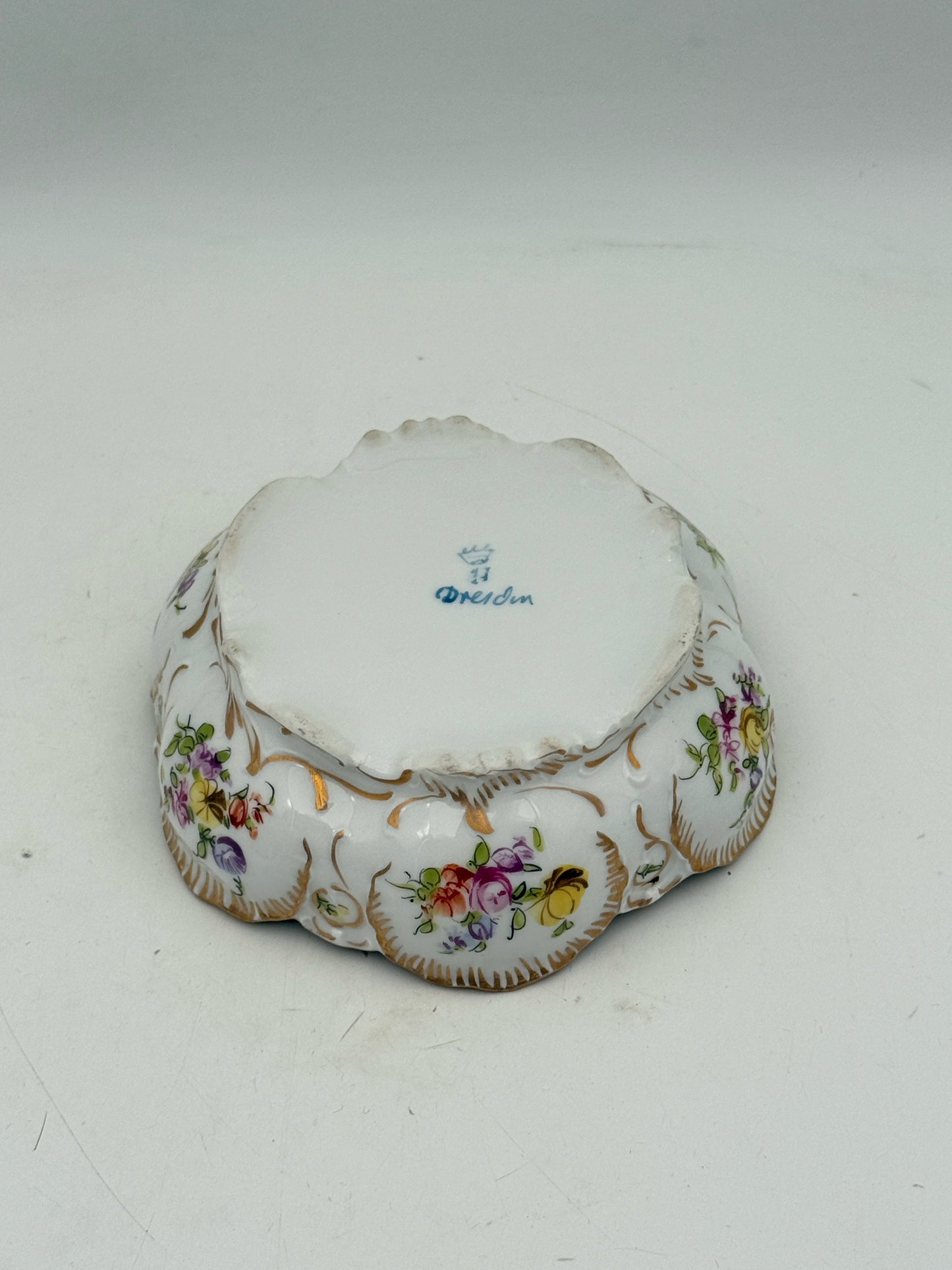 Antique Dresden Handpainted Bowl