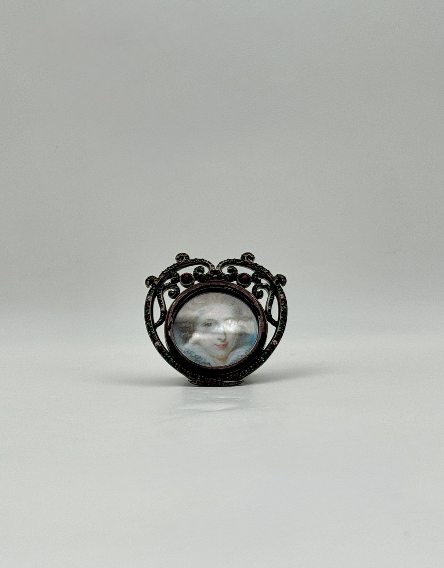 Jay Strongwater Heart Mini Frame Swarovski Crystals Pink Red Green