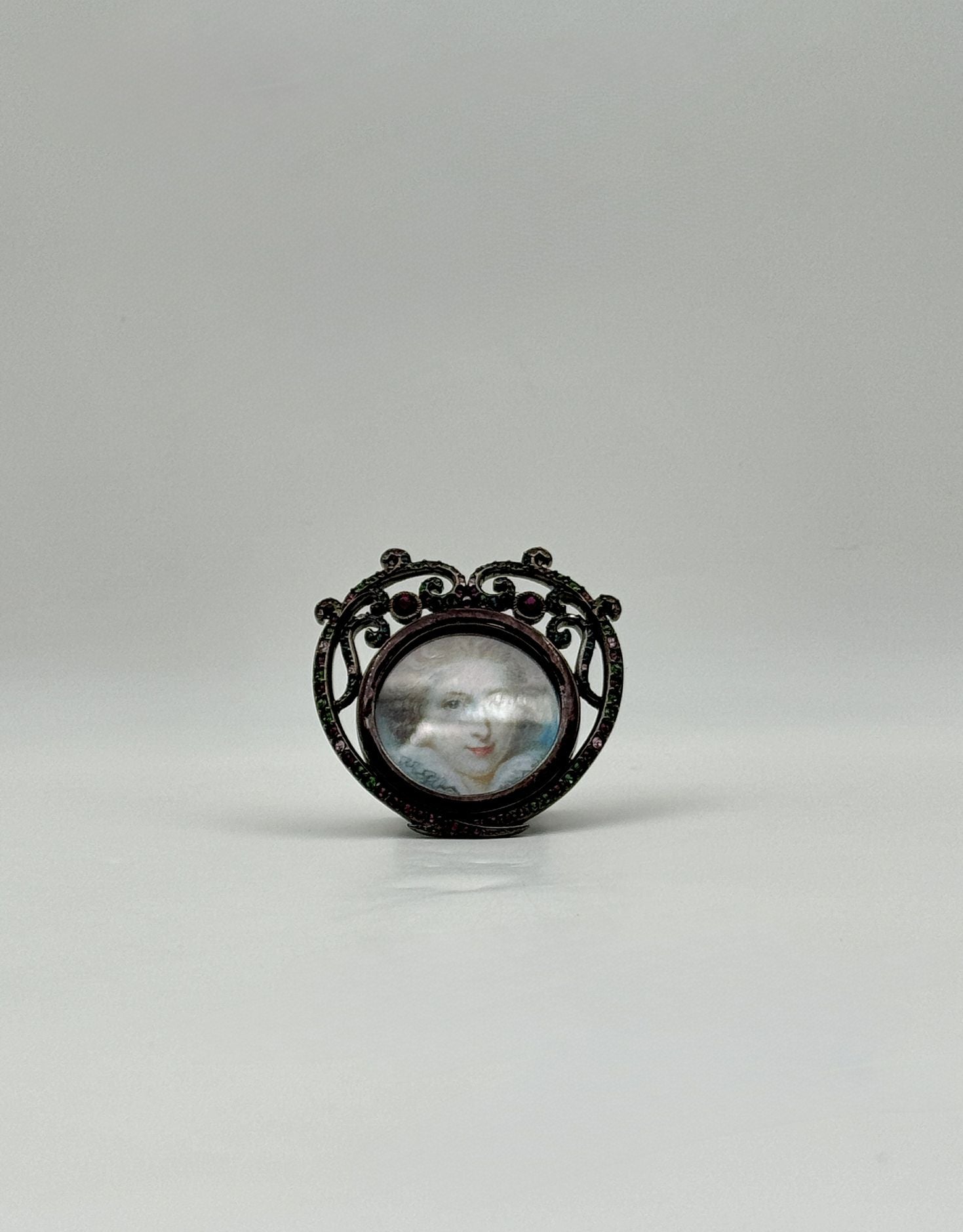 Jay Strongwater Heart Mini Frame Swarovski Crystals Pink Red Green