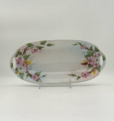 Handpainted Floral Tray With Handles