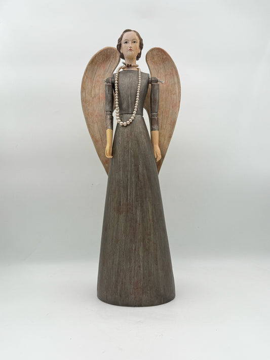 Antique Santos Angel Figurine With Necklace