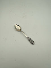 Continental Silver Coffee Spoon With Floral Handle