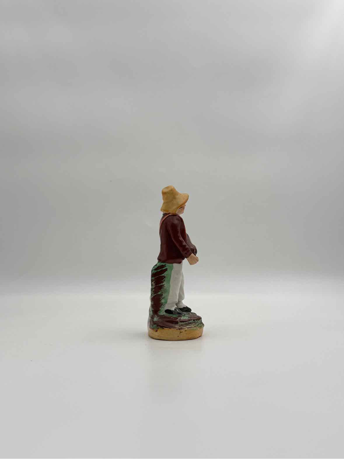 Antique 1880's English Peasant Playing Music Figurine