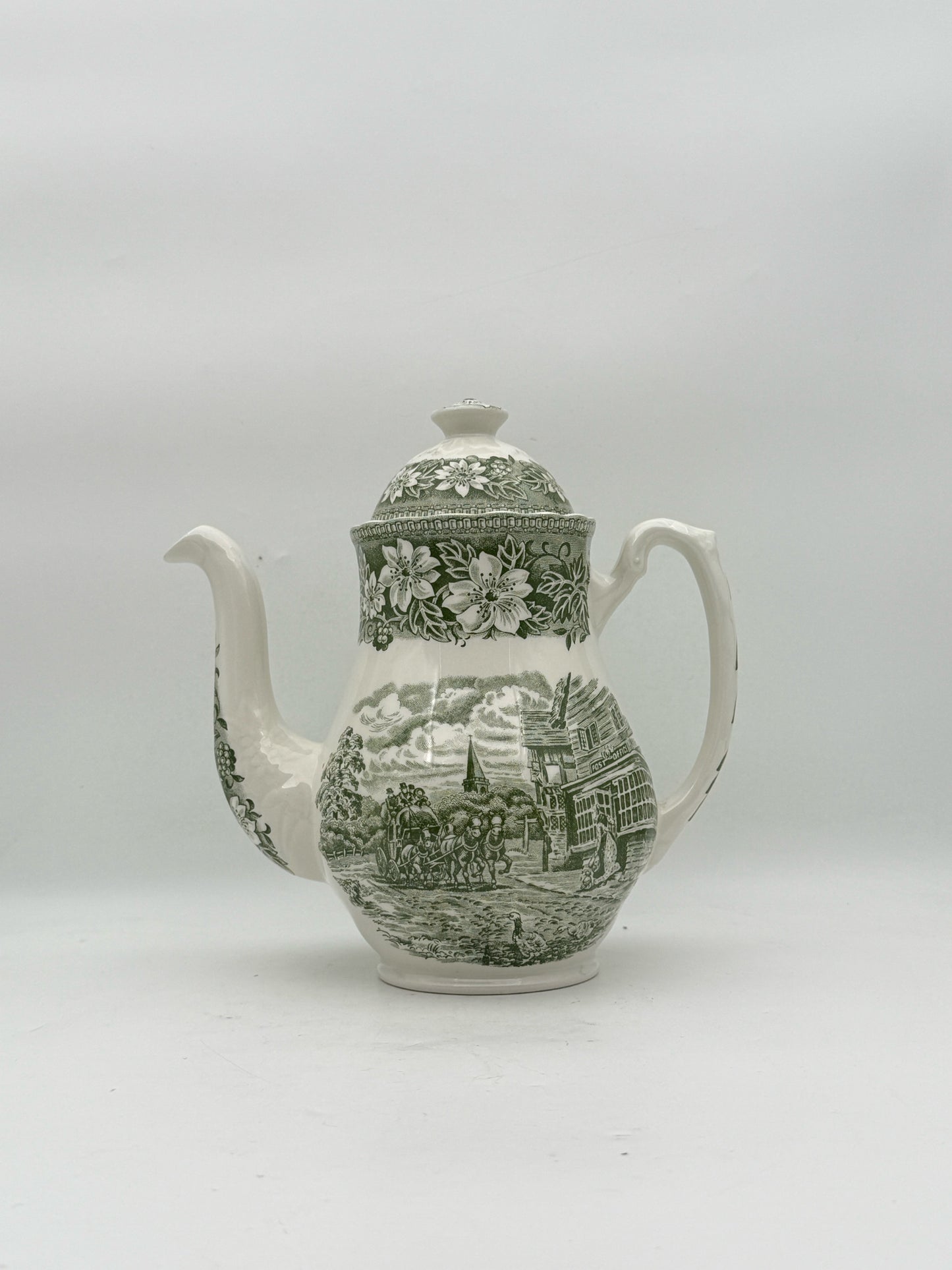 Staffordshire "Coaching Taverns 1828" Coffee Pot