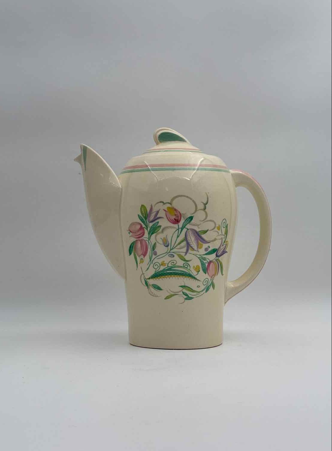 Vintage Susie Cooper Dresden Spray Kestrel Coffee Pot Pink Green Floral