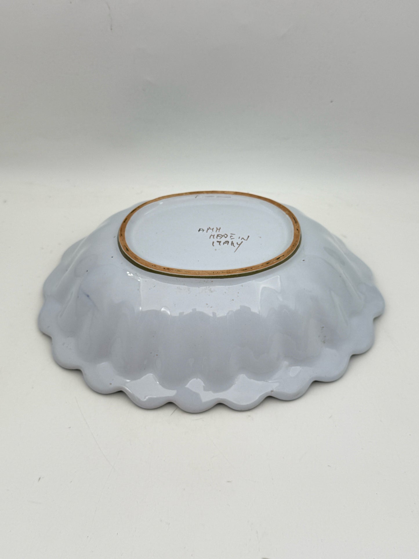 AMM Blue Carnation Ruffle Edge Bowl