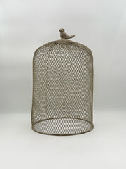 Metal Candle Cover With Sparrow Bird Handle
