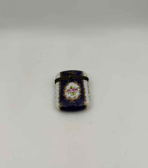 Antique French Porcelain Needle Case – Hand-Painted Floral Trinket Box