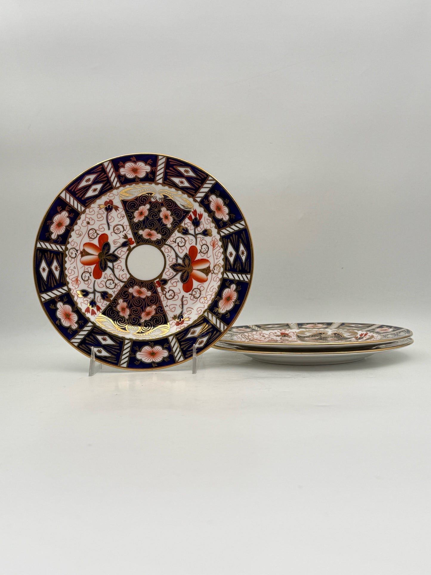 Royal Crown Derby Traditional Imari Cake/Dessert Plates- Set Of 3