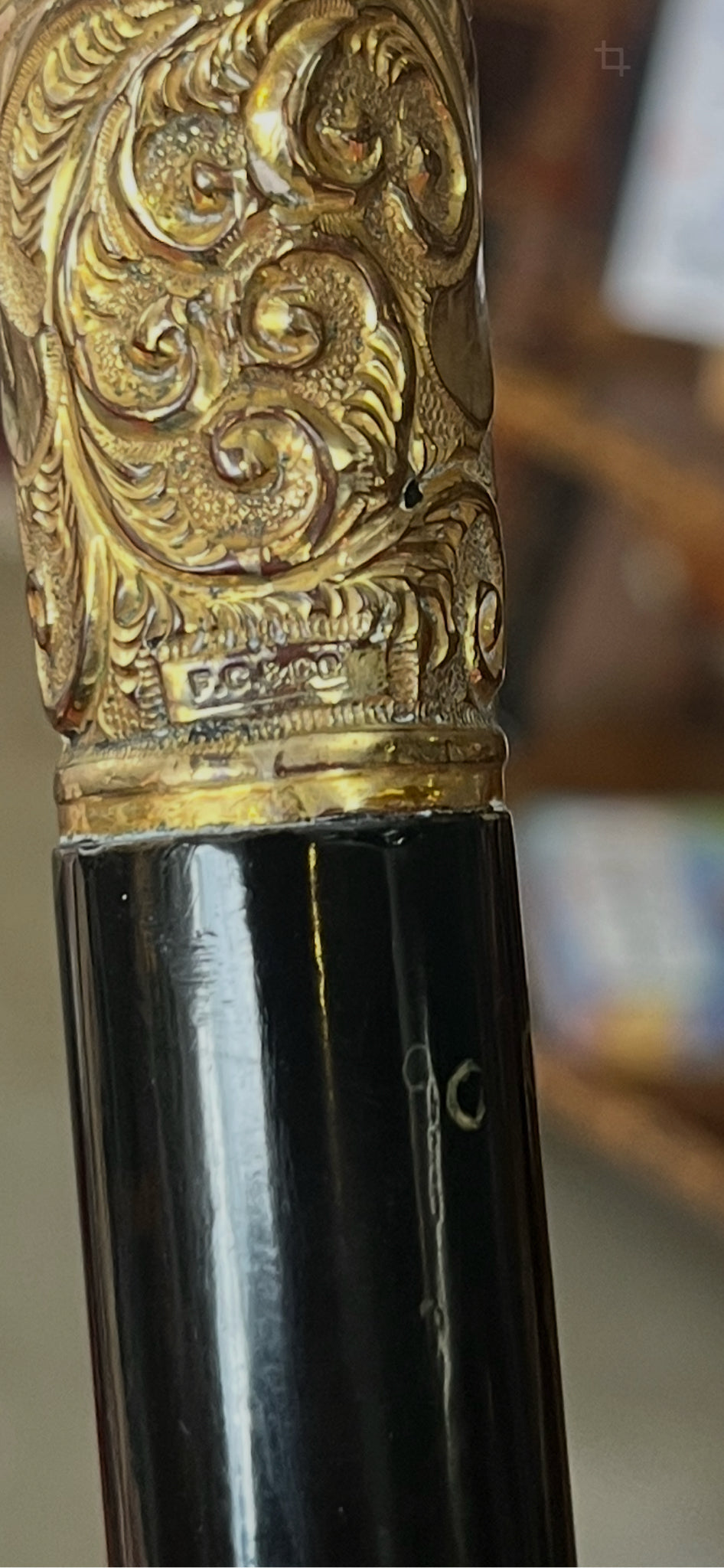 Repousee Handled Cane
