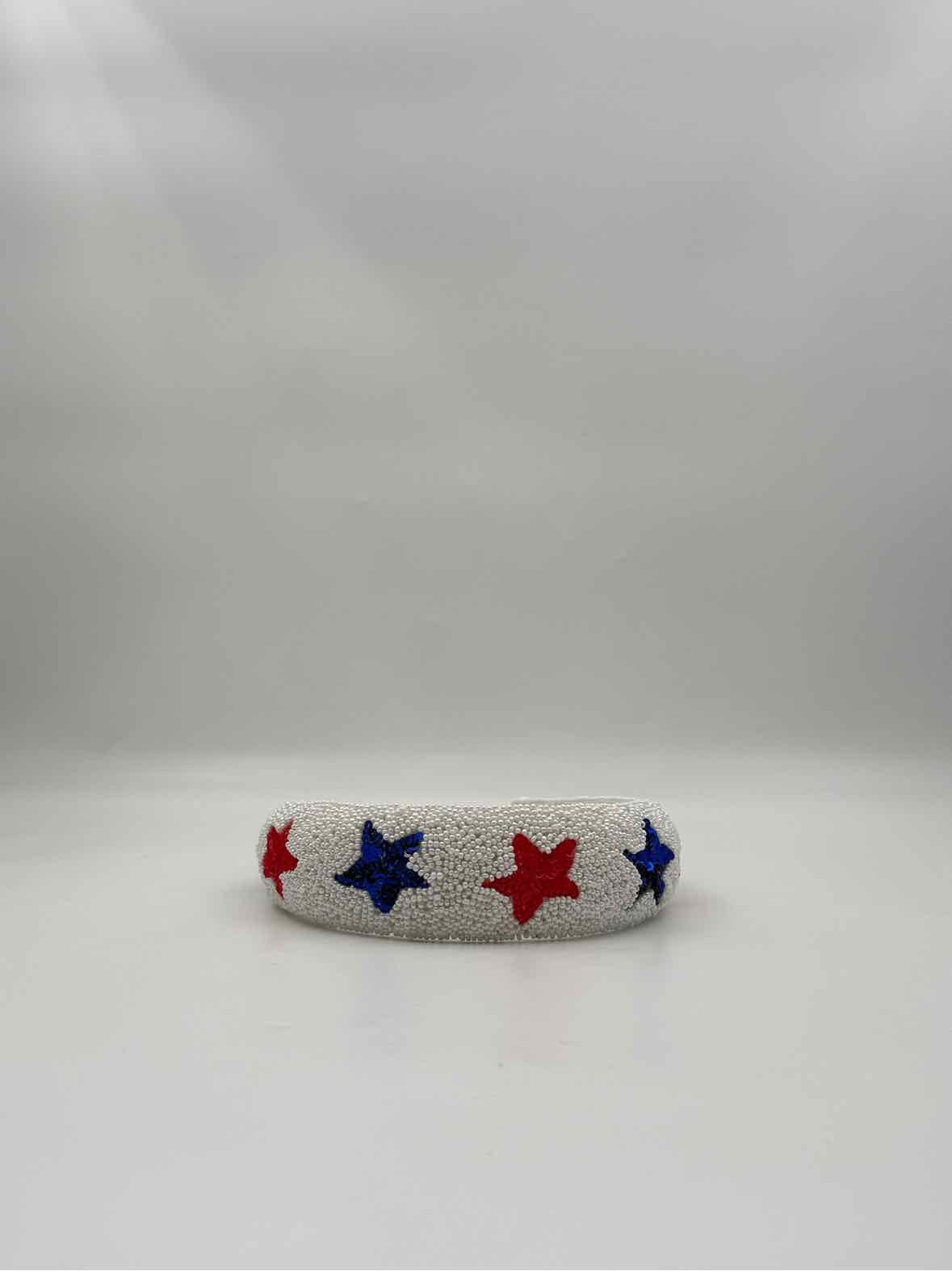 Star Americana Beaded Headband – Red White & Blue Patriotic Style