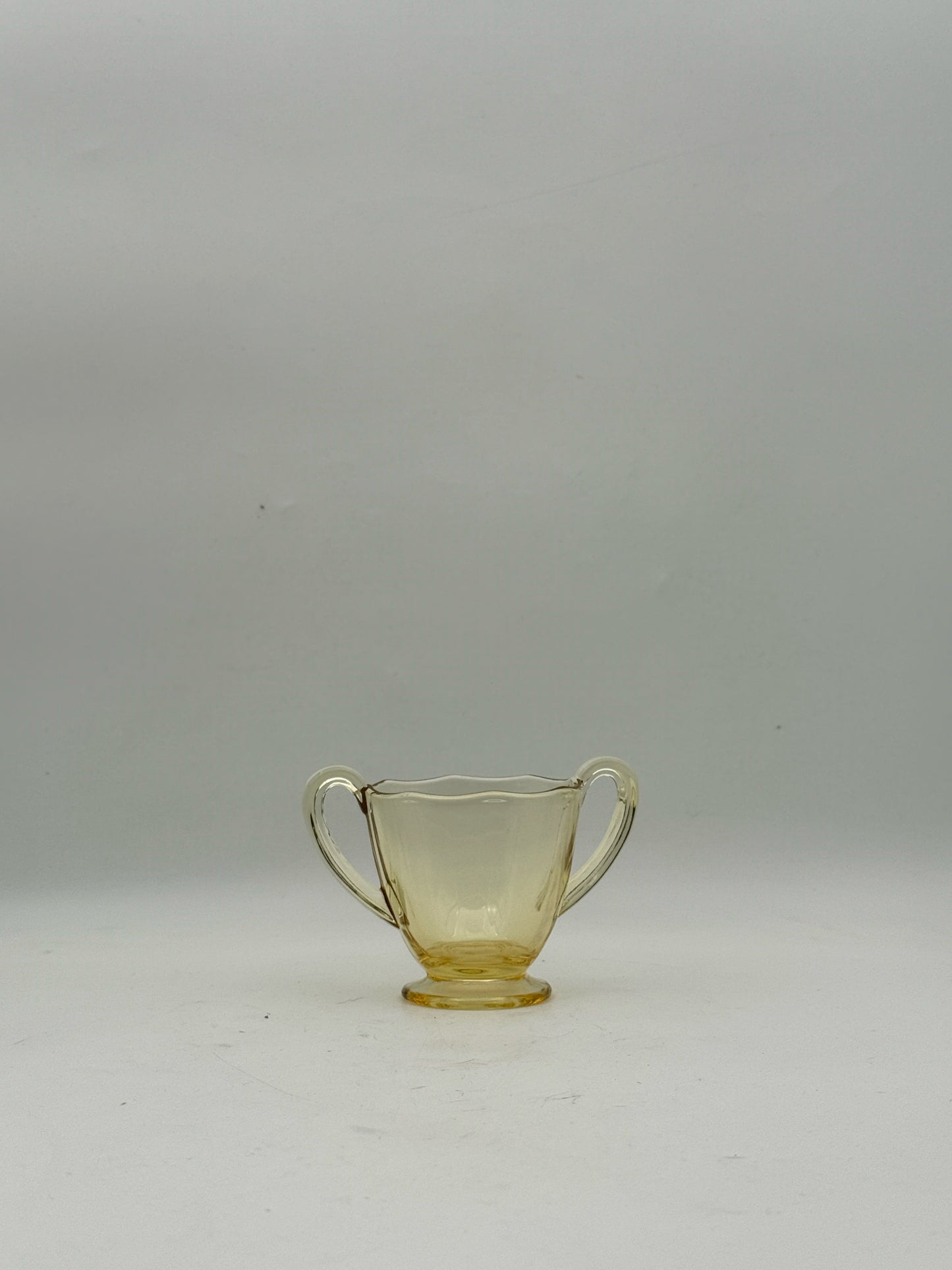 Vintage Yellow Depression Glass Creamer And Sugar
