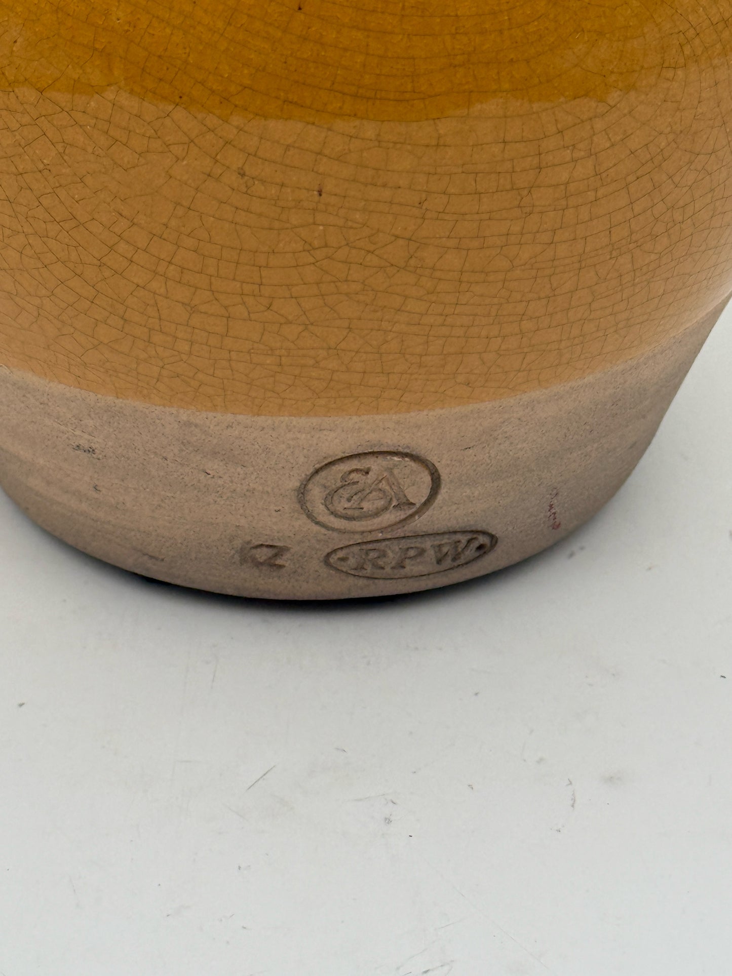Vintage RPW Rowe Terracota Jar With A Mustard Glaze