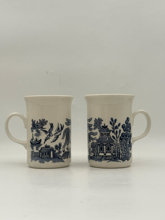 Pair Of Blue Willow Mugs