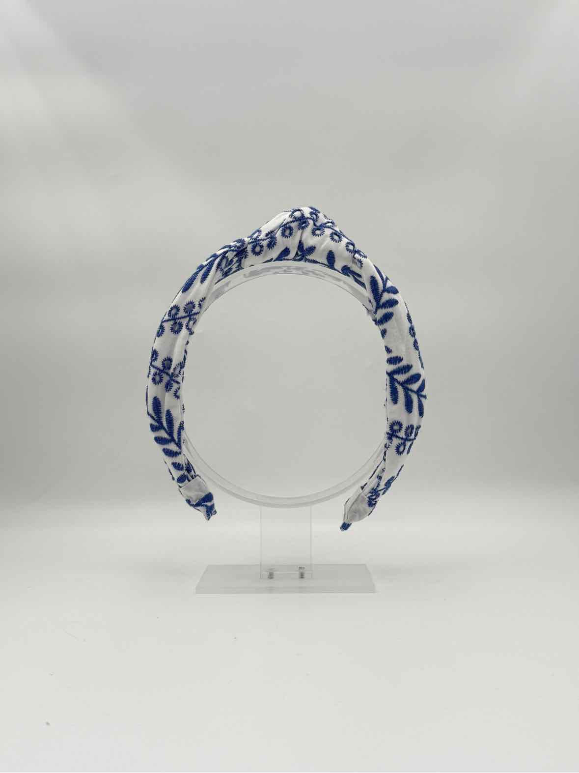 Blue & White Floral Knotted Headband – Hair Accessory