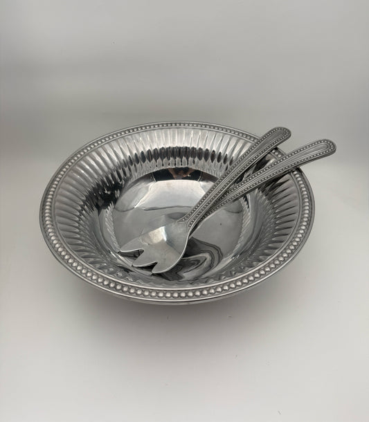 Wilton Armetale Large Salad Bowl With Tossers