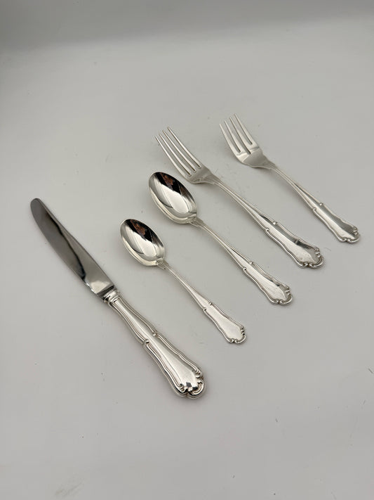 Wallace "Barocco" Sterling Silver 10 Person Flatware Set And 3 Serving Pieces- 53 Pieces