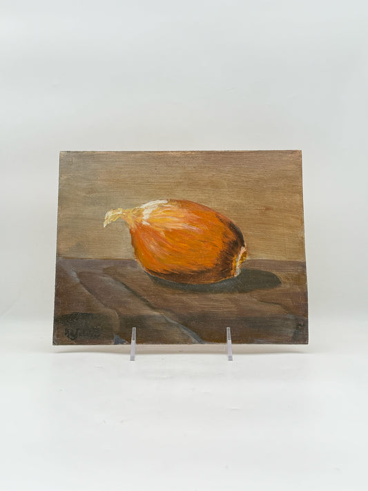 Oil On Board Still Life Of An Onion By Kaye Allan Johnson