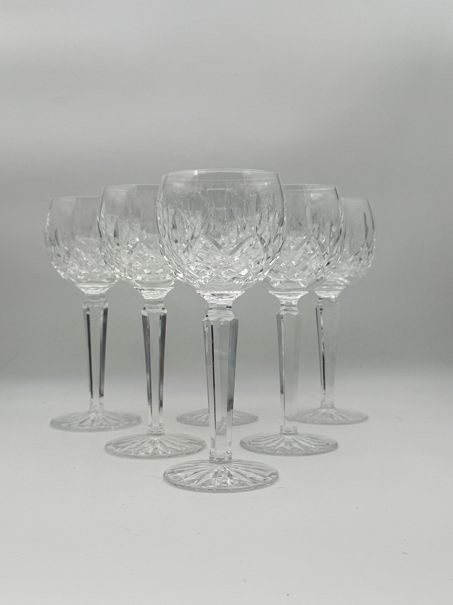 Waterford Crystal Lismore Wine Hocks- Set Of Siz